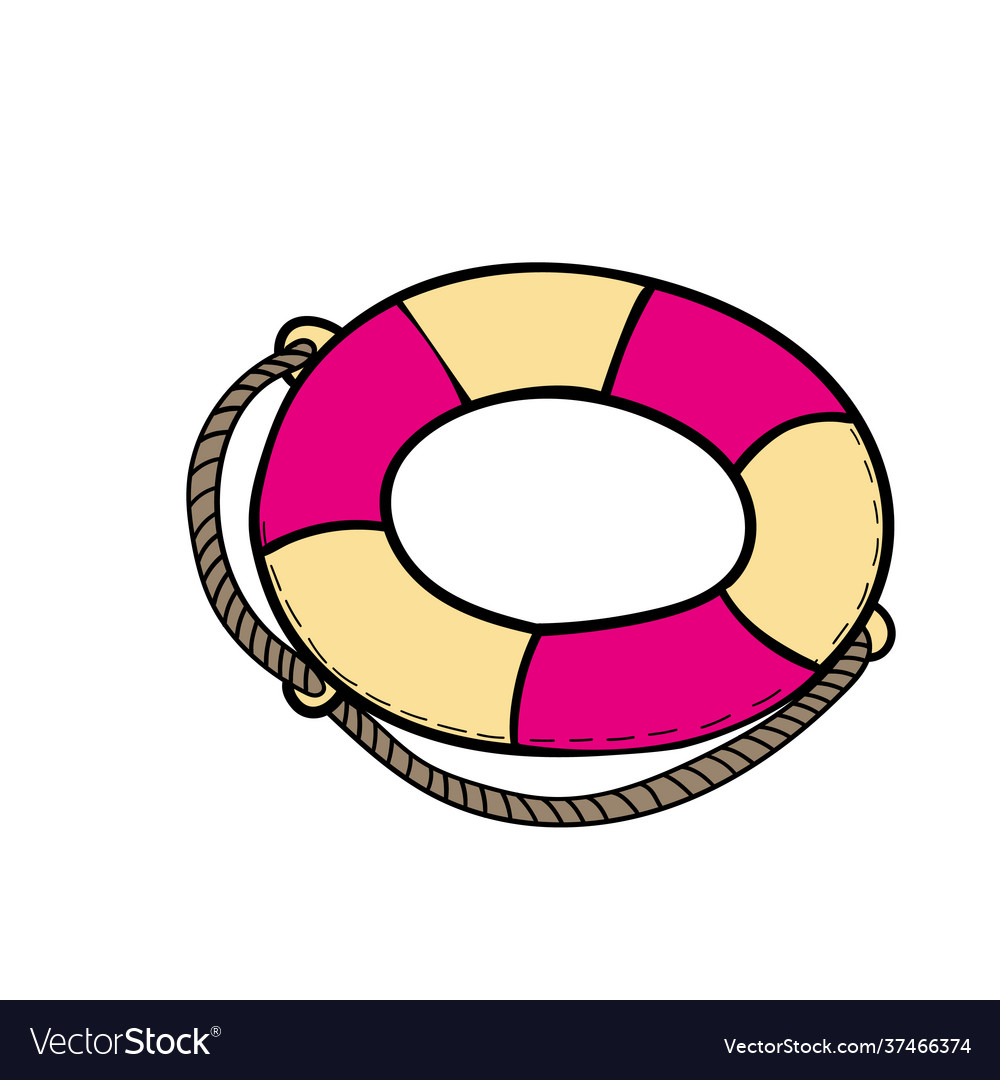 Color doodle lifebuoy icon element travel