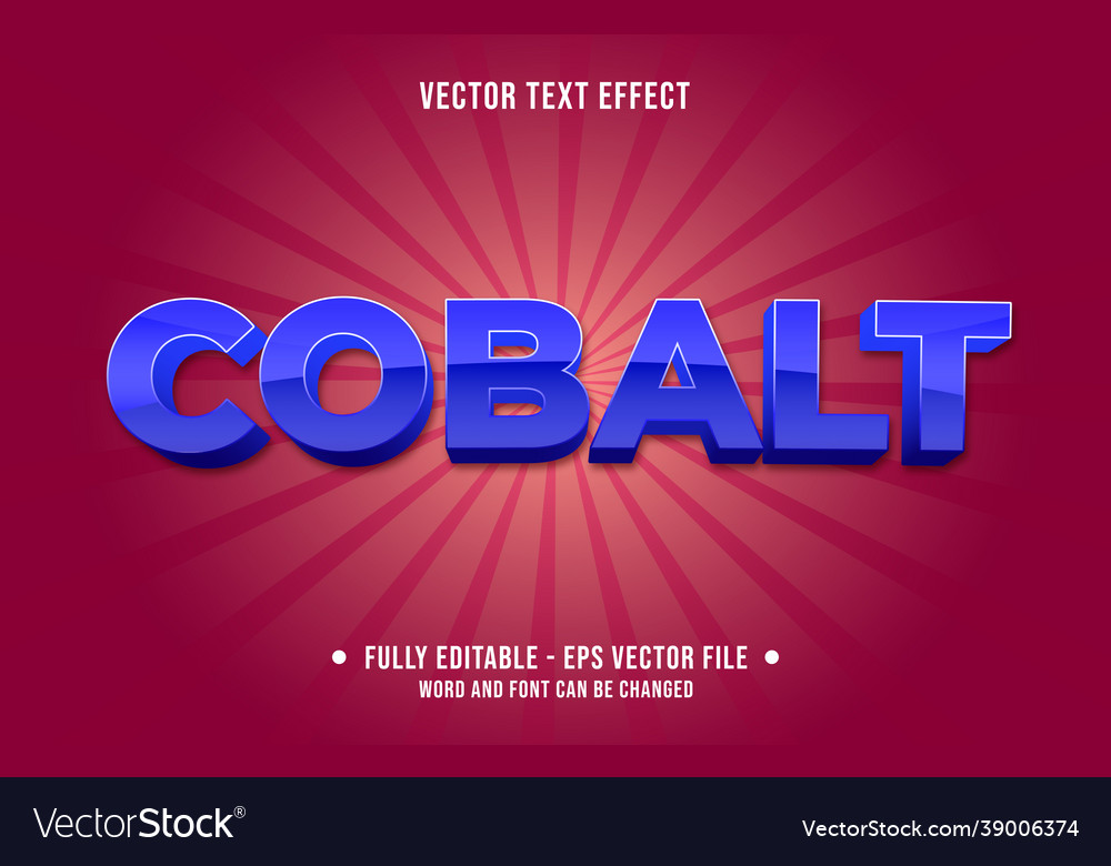 Editable text effect gradient cobalt blue