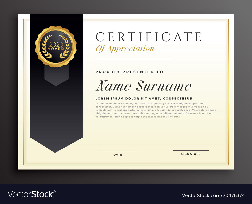 Elegant diploma award  certificate template design Vector Image For Professional Award  Certificate Template