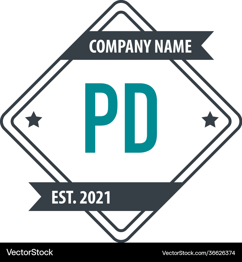 Initial letter pd rectangle design logo concept Vector Image