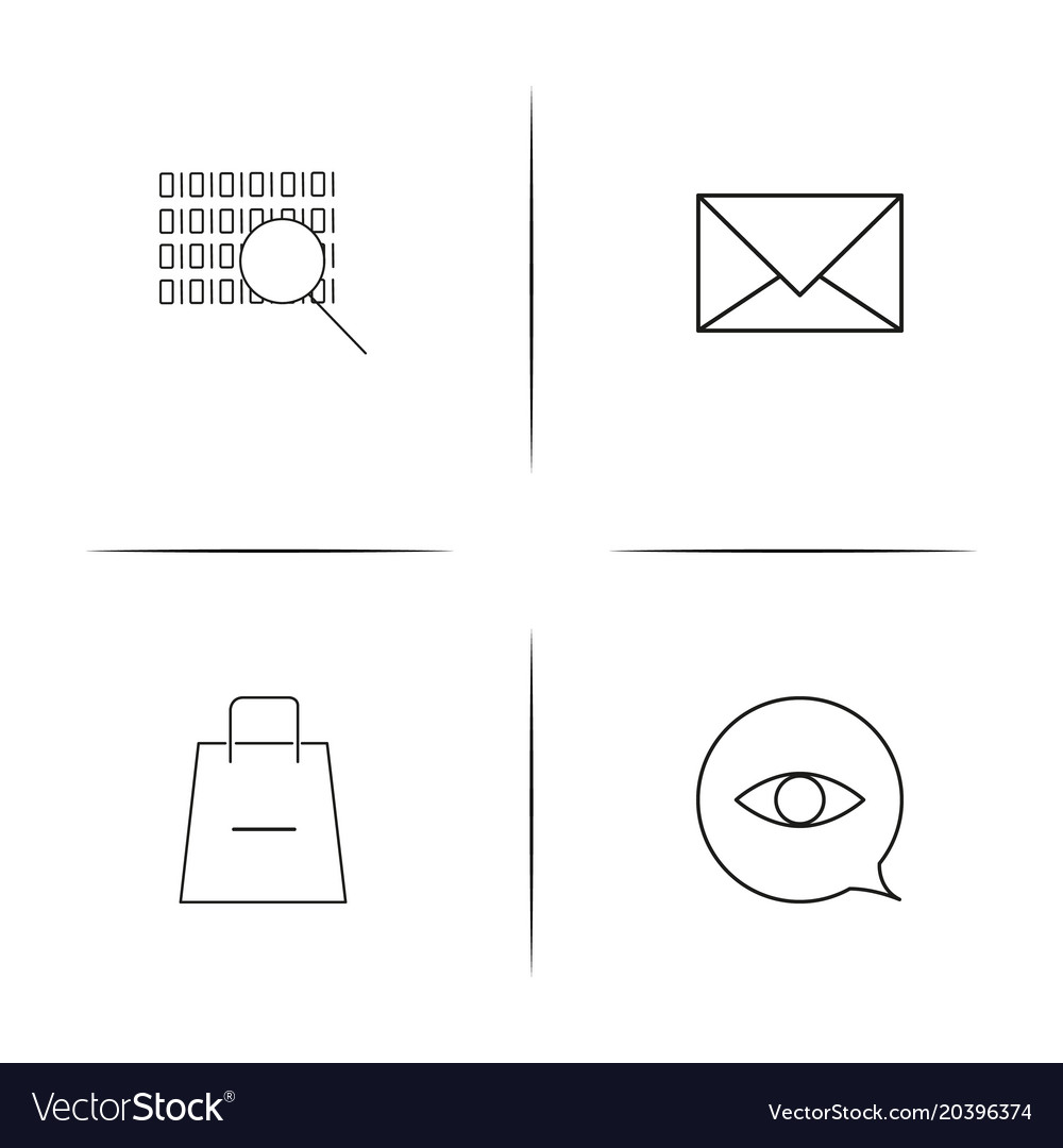 Interface simple linear icon setsimple outline