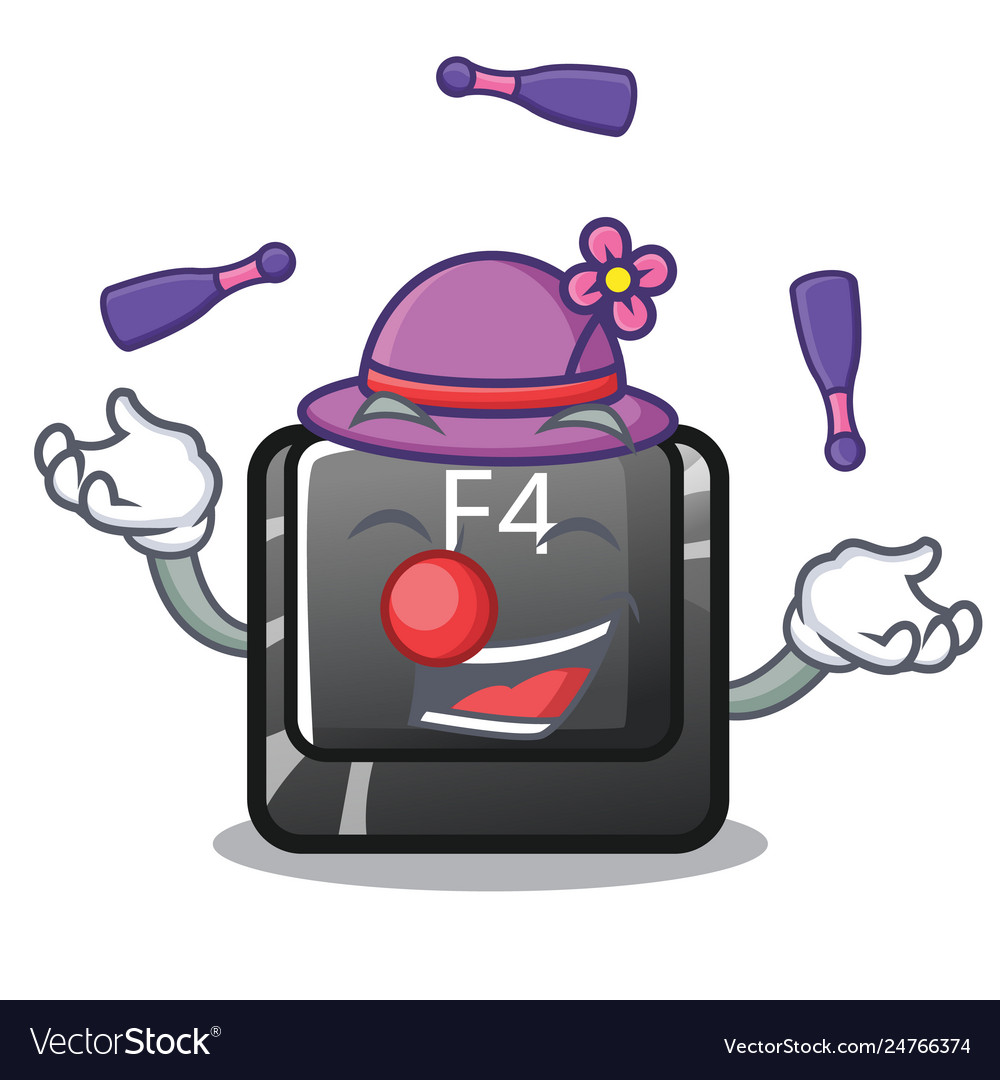 Juggling button f4 on mascot computer