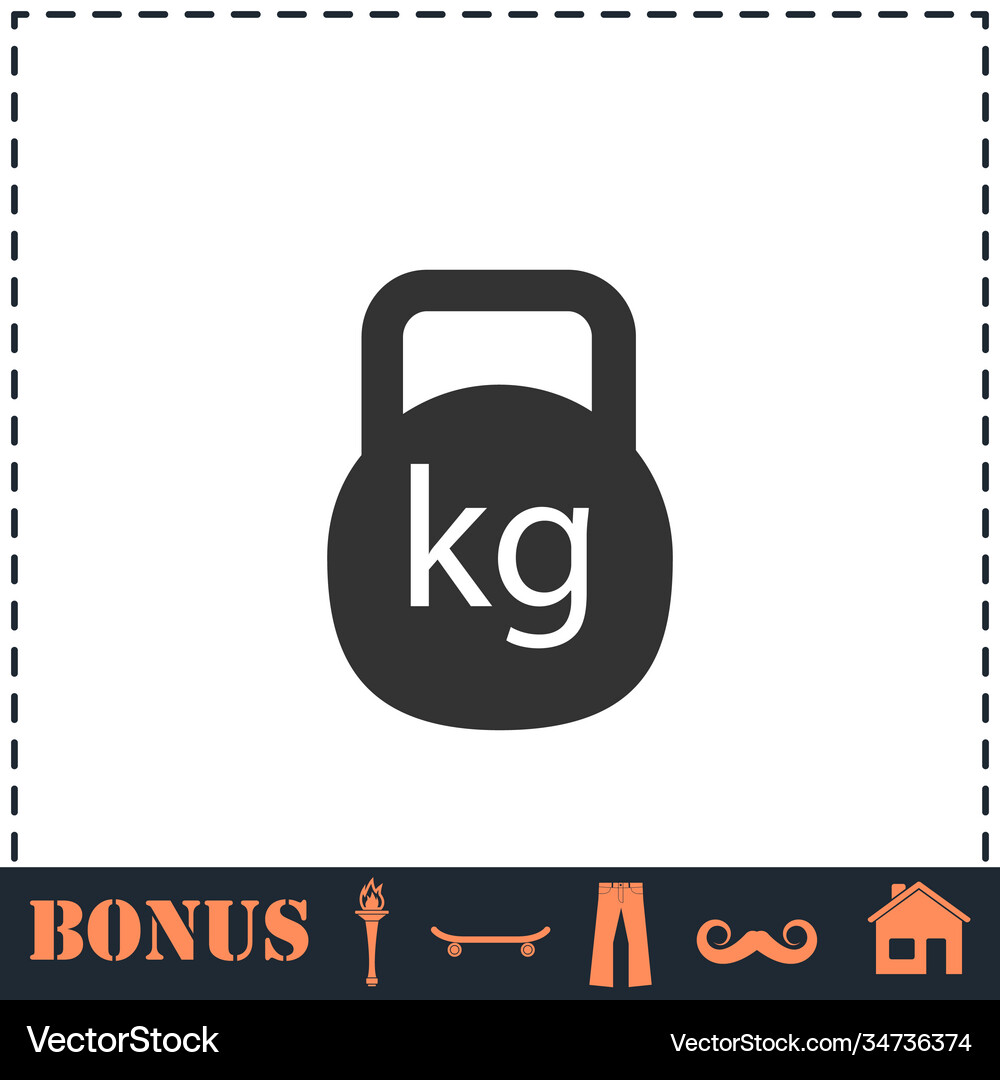 Kettlebell icon flat Royalty Free Vector Image