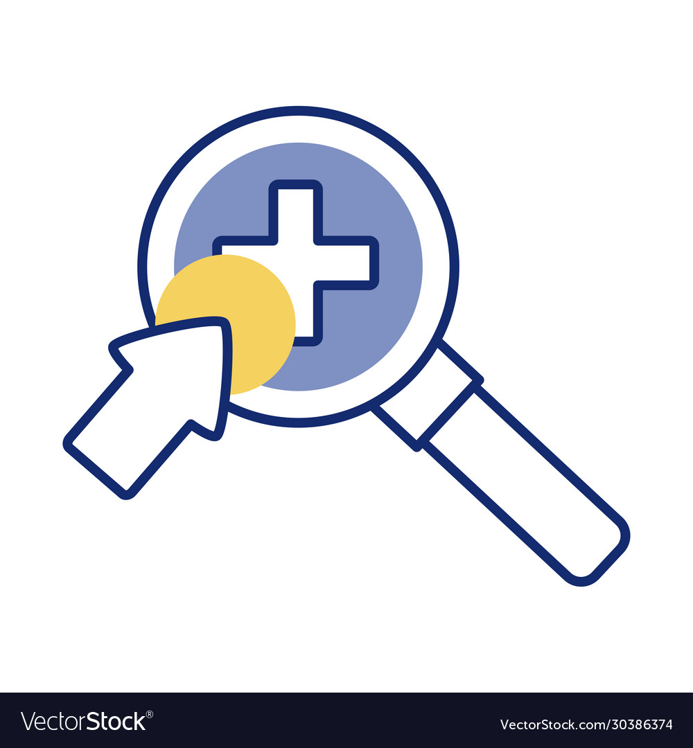 Magnifying glass with mouse cursor line style