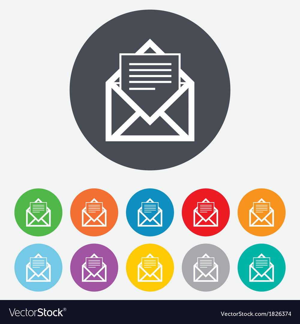 Mail icon envelope symbol message sign Royalty Free Vector