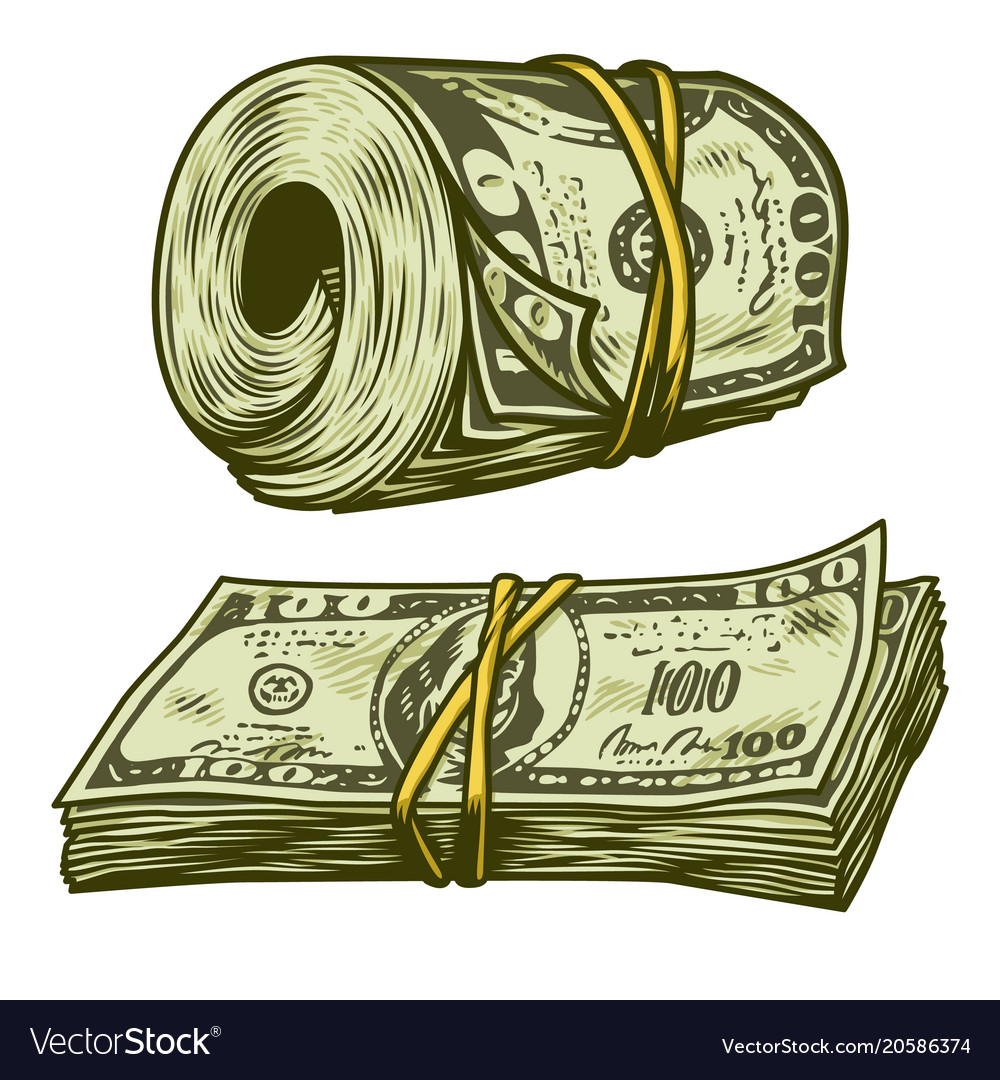 Download Money bundle isolated Royalty Free Vector Image