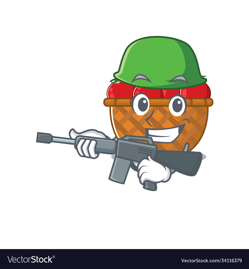 A picture tomato basket as an army Royalty Free Vector Image