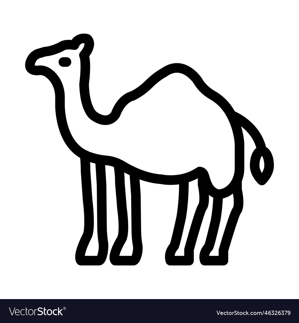 Camel thick line icon for personal and commercial