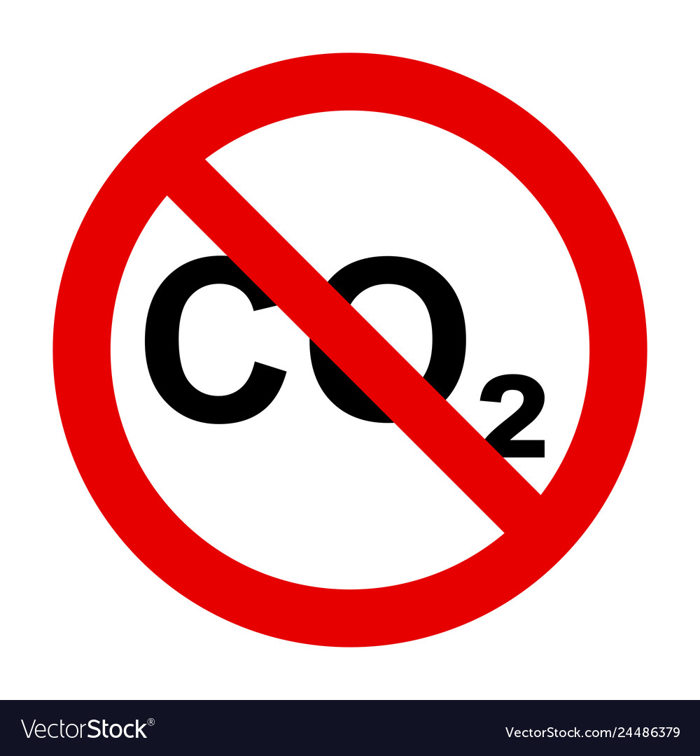 Co2 and prohibition sign Royalty Free Vector Image