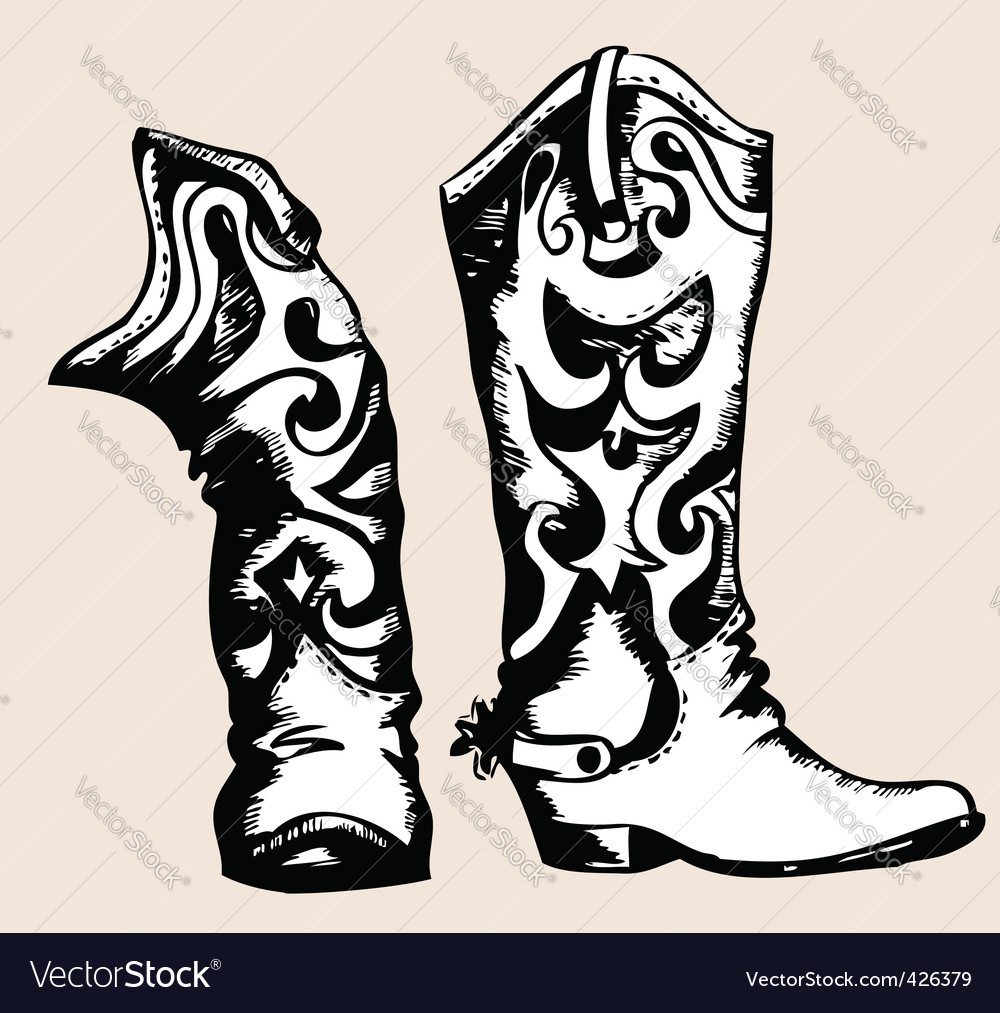 Cowboy boots Royalty Free Vector Image - VectorStock