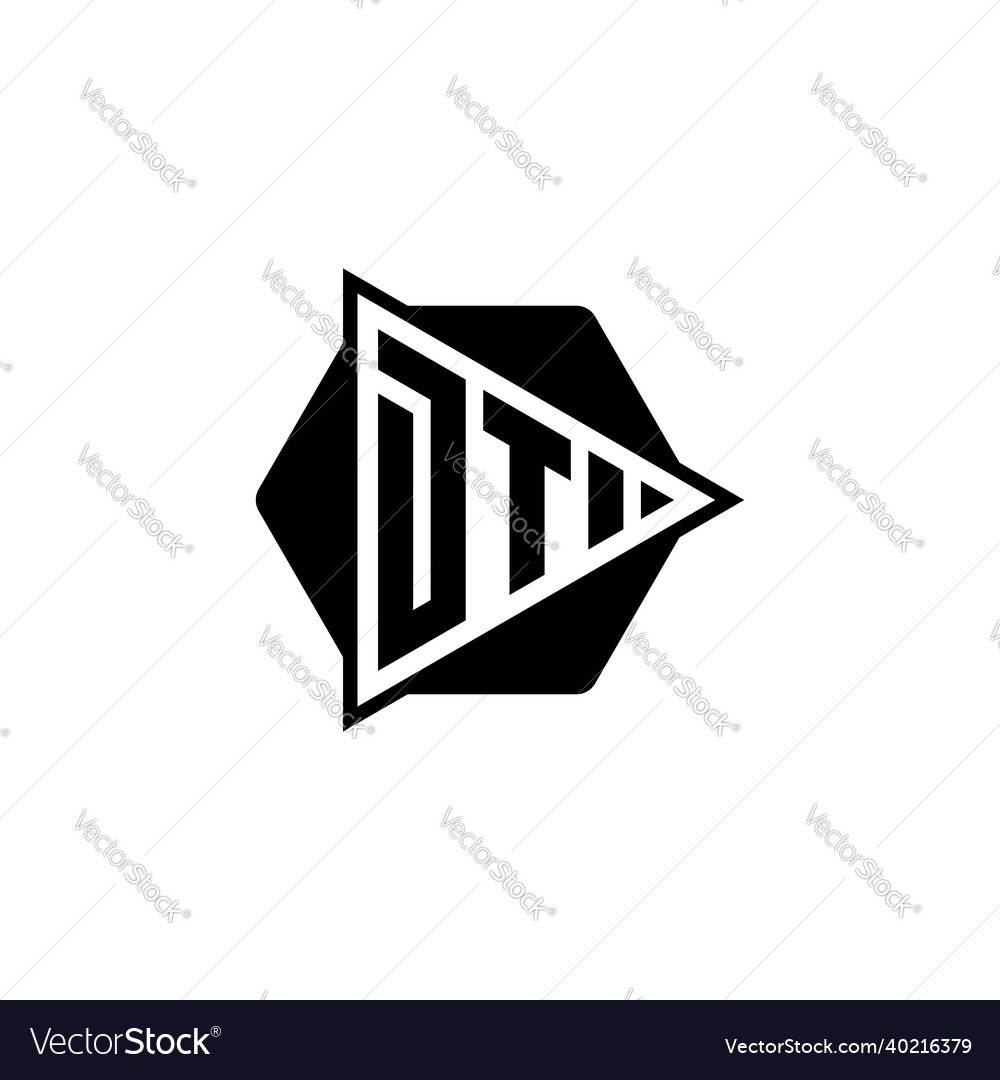 Dt logo monogram triangle play button