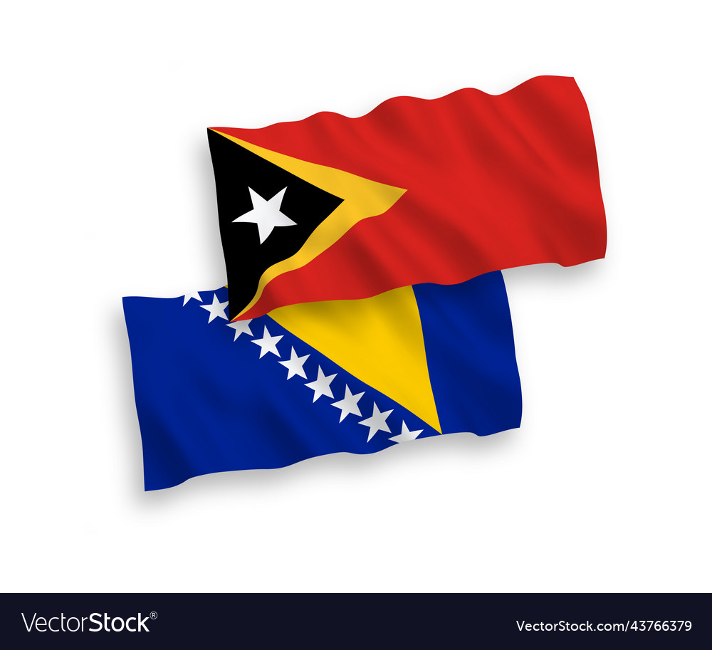 Flags of east timor and bosnia herzegovina Vector Image