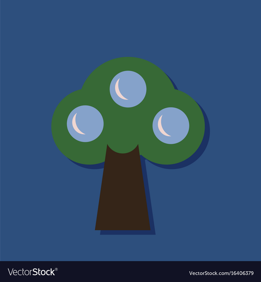 Flat icon design collection ecological tree