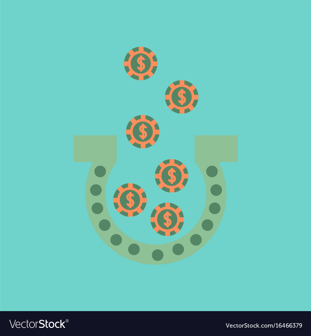 Flache Ikone auf stilvollem Hintergrund Glück Logo