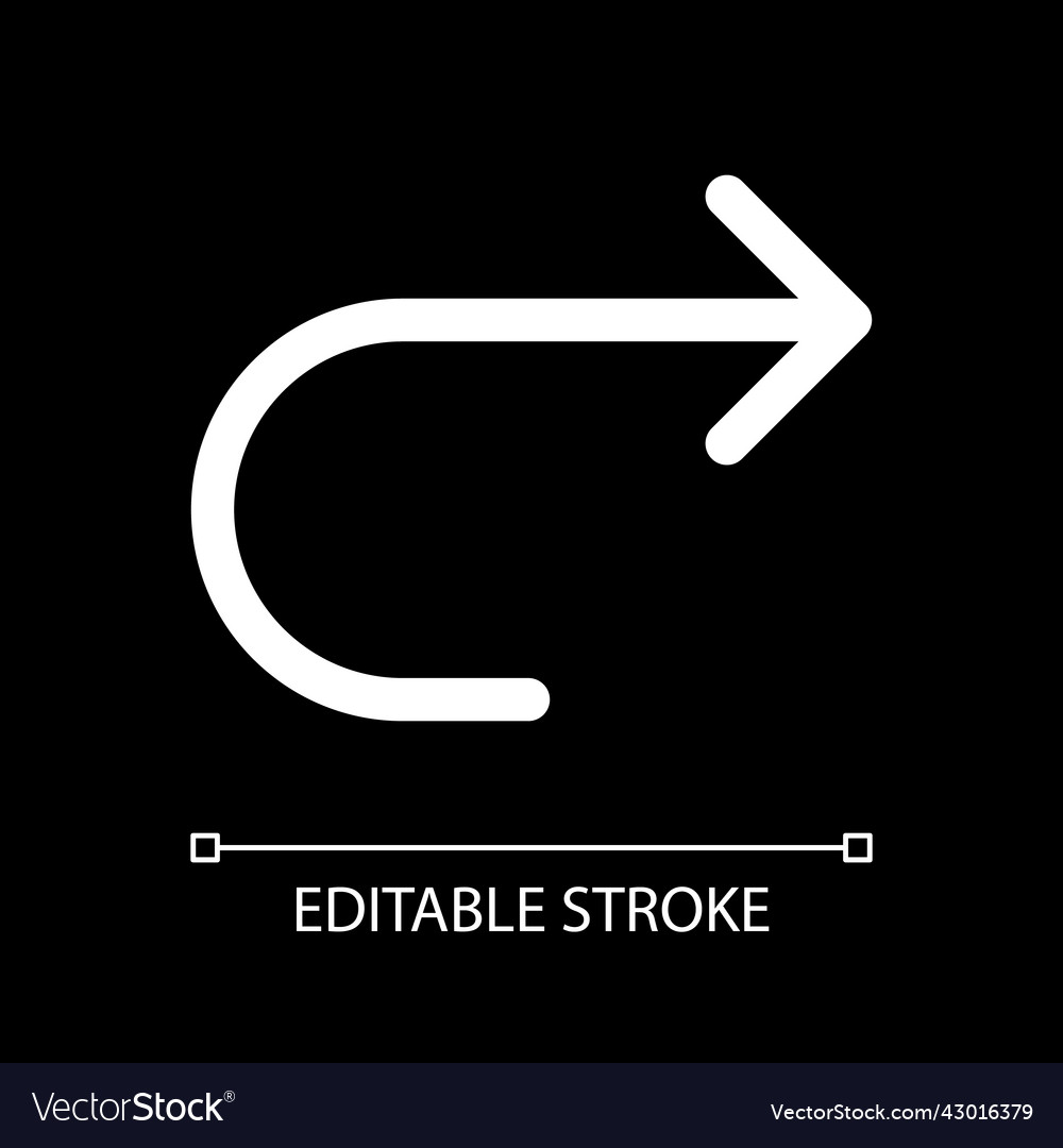 Forward white linear ui icon for dark theme vector image Forward white linear ui icon for dark theme
