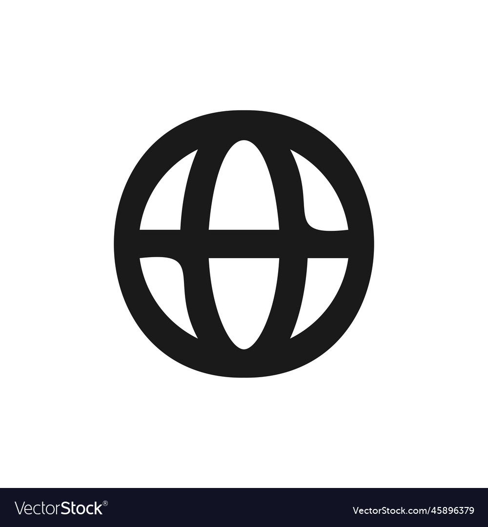 Language button globe icon simple style