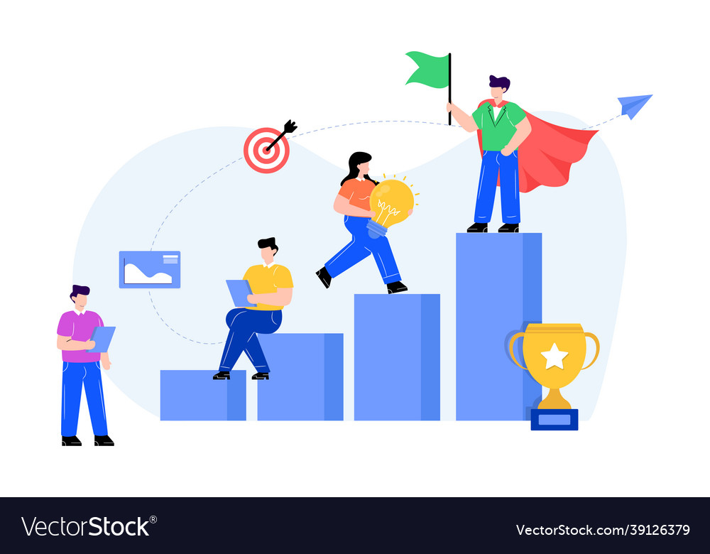 Leadership building Royalty Free Vector Image - VectorStock