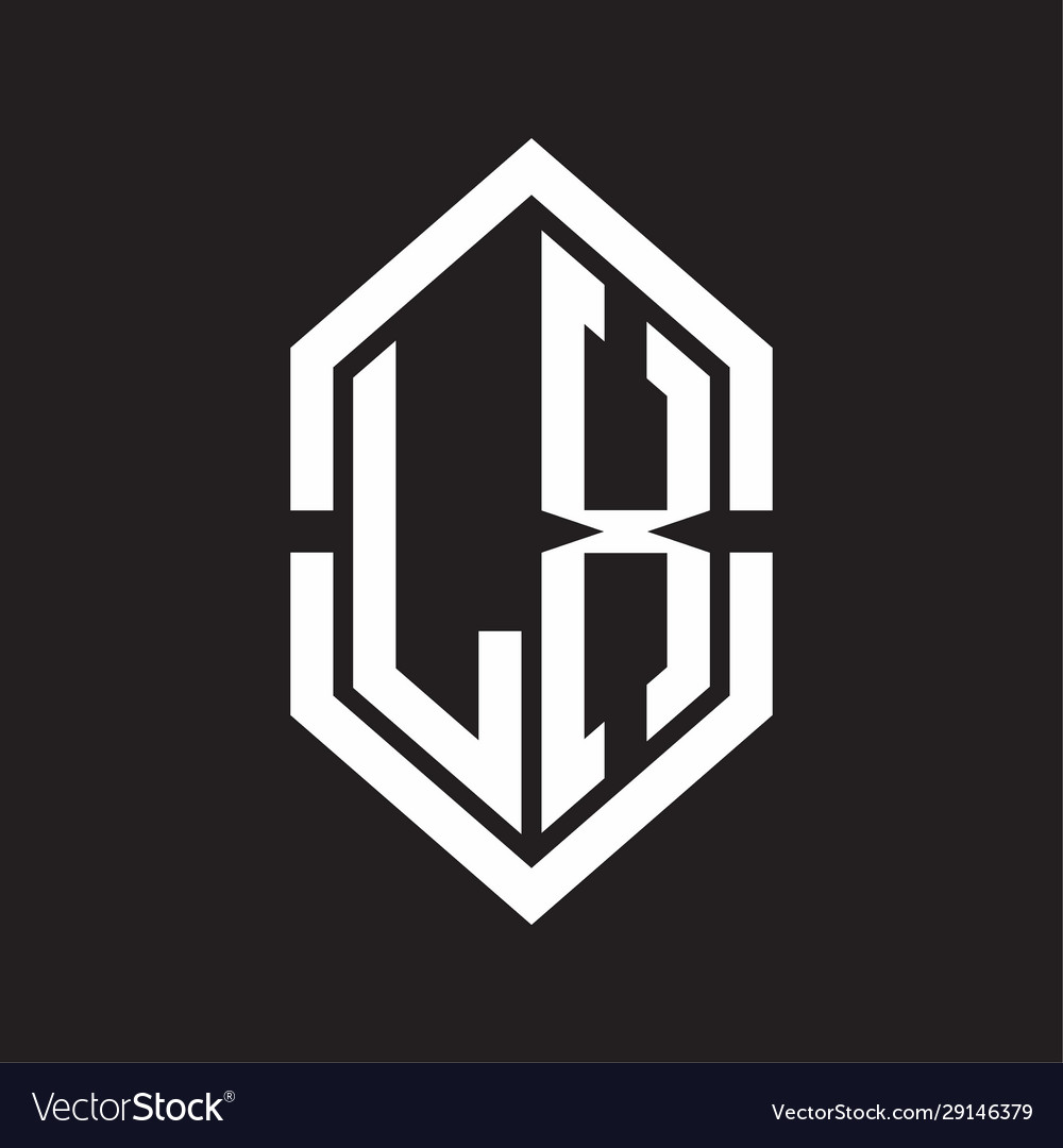 Lx logo monogram with hexagon shape and outline