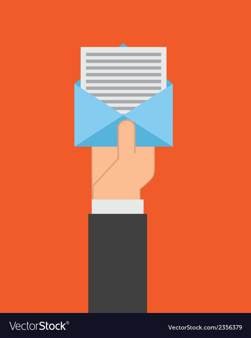 Mail design over red background