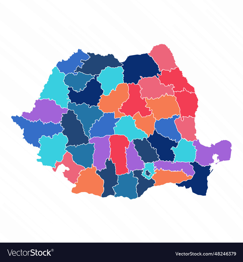 Multicolor map of romania with provinces Vector Image