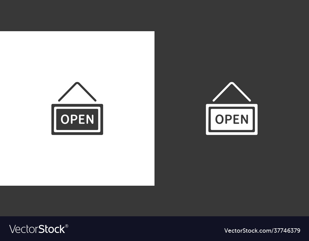 Open notice label with text isolated icon