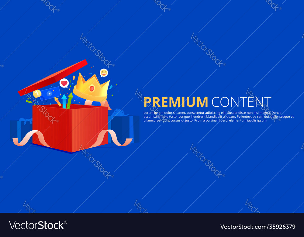 Premium content gift box with ribbon and money