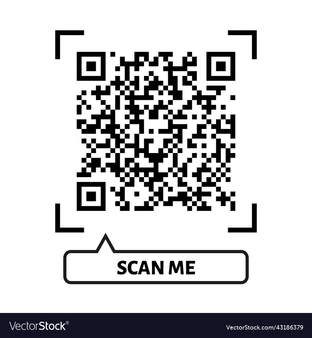 Scan me qr code design for payment text vector image Scan me qr code design for payment text