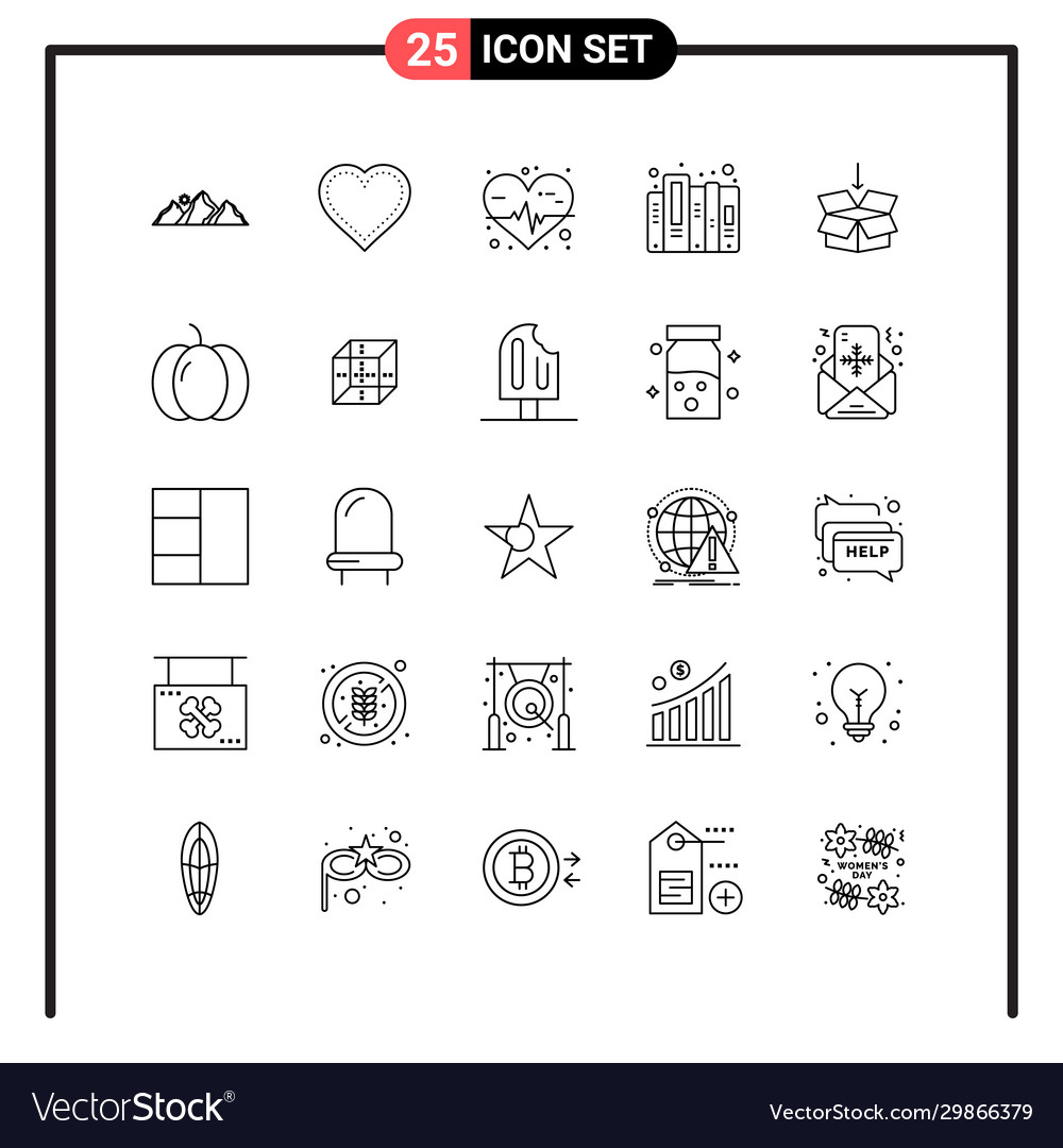 Set 25 line style icons for web and mobile vector image Set 25 line style icons for web and mobile
