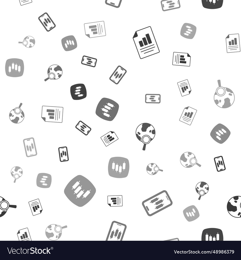 Set document with graph chart mobile stock vector image Set document with graph chart mobile stock