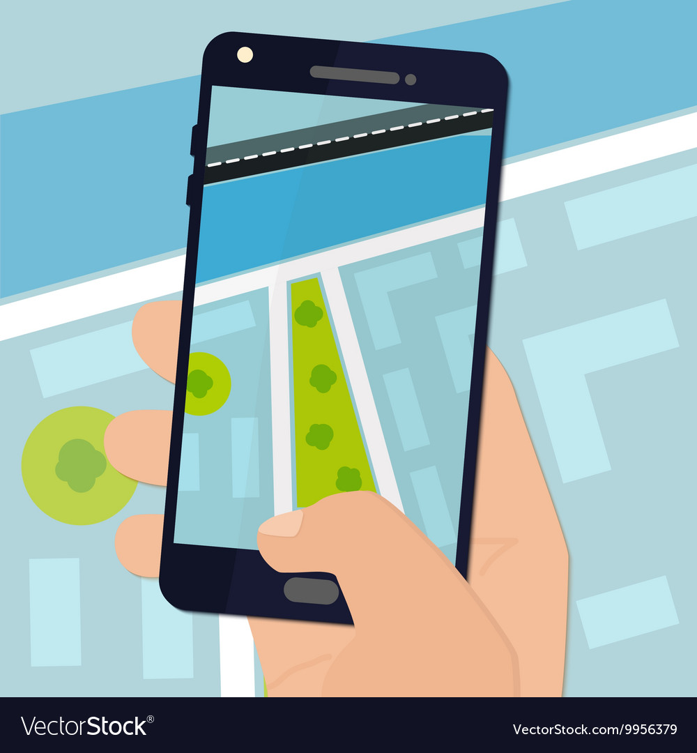 Smartphone with map on the screen