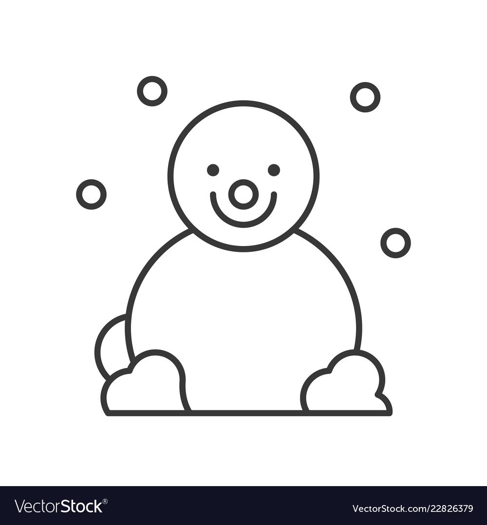 Snowman outline icon winter and christmas theme