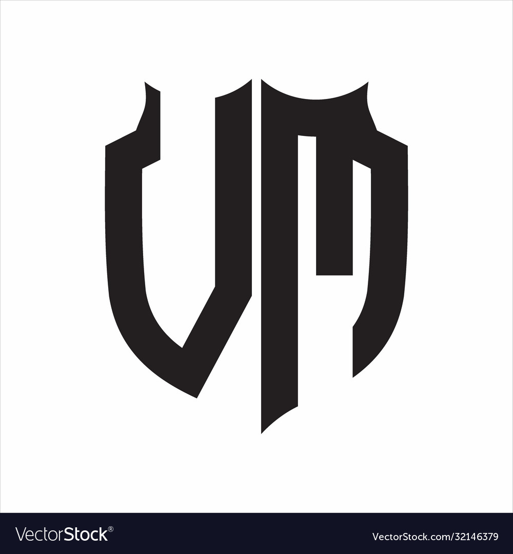 Vm logo shield style monogram design template