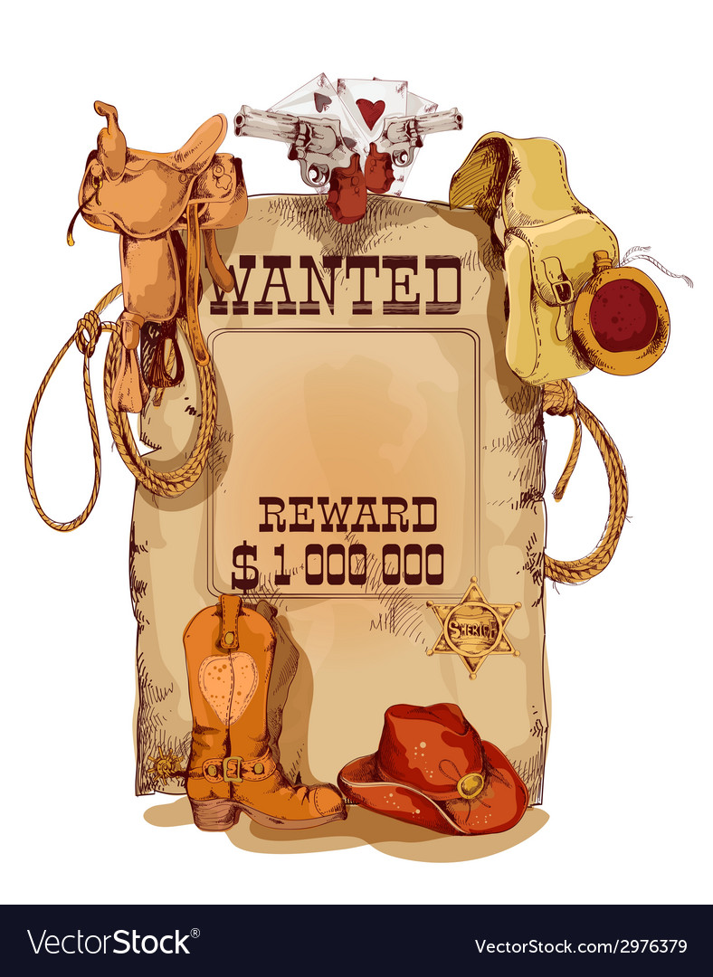 Wanted western vintage poster Royalty Free Vector Image