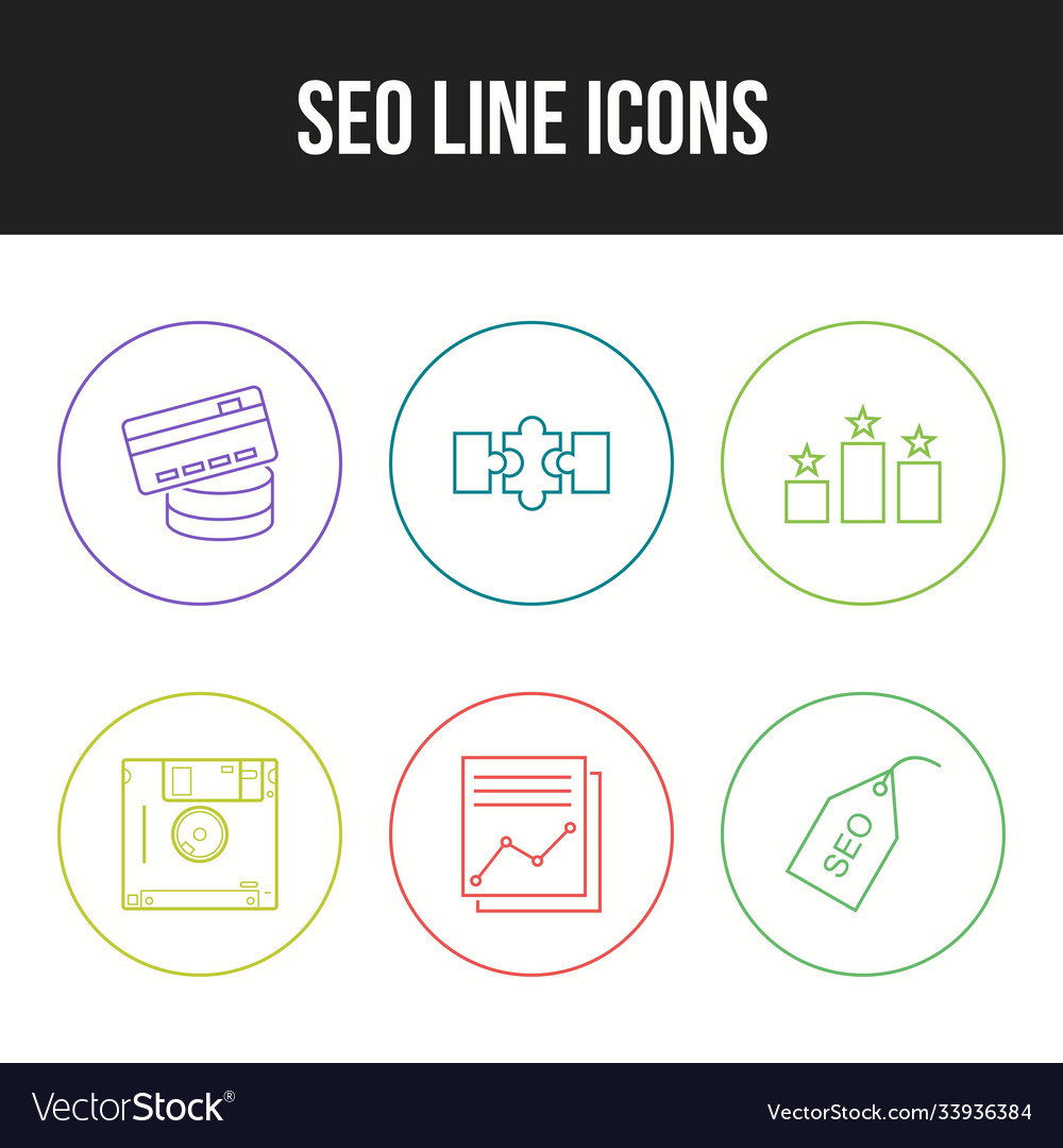6 unique icons in one set