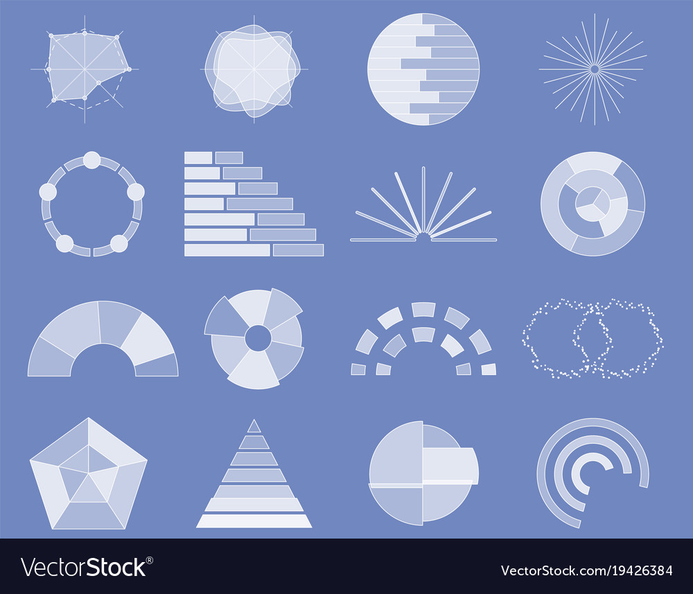 Business chart collection set of graphs data