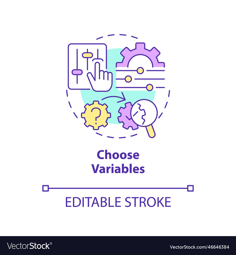Choose variables concept icon
