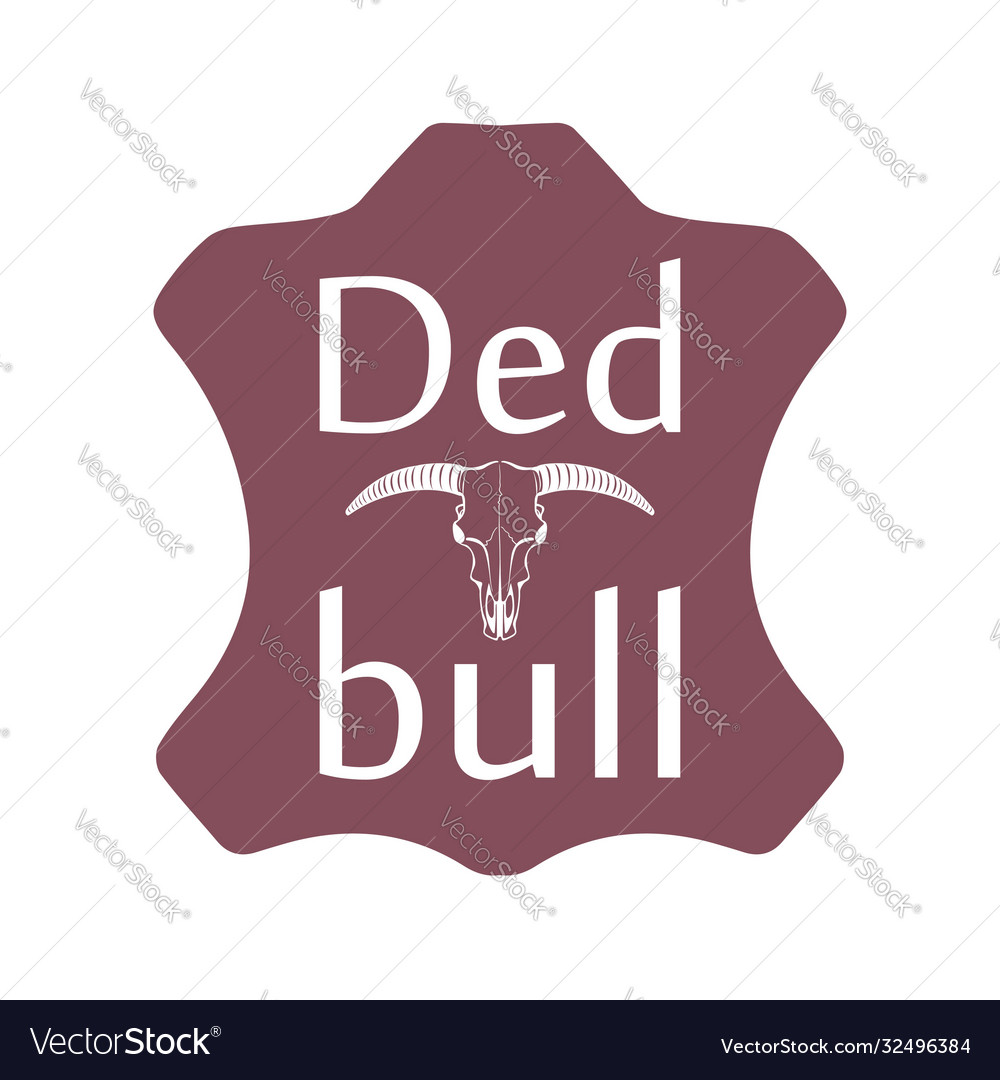 Dead bull sign image with text on a piece Vector Image