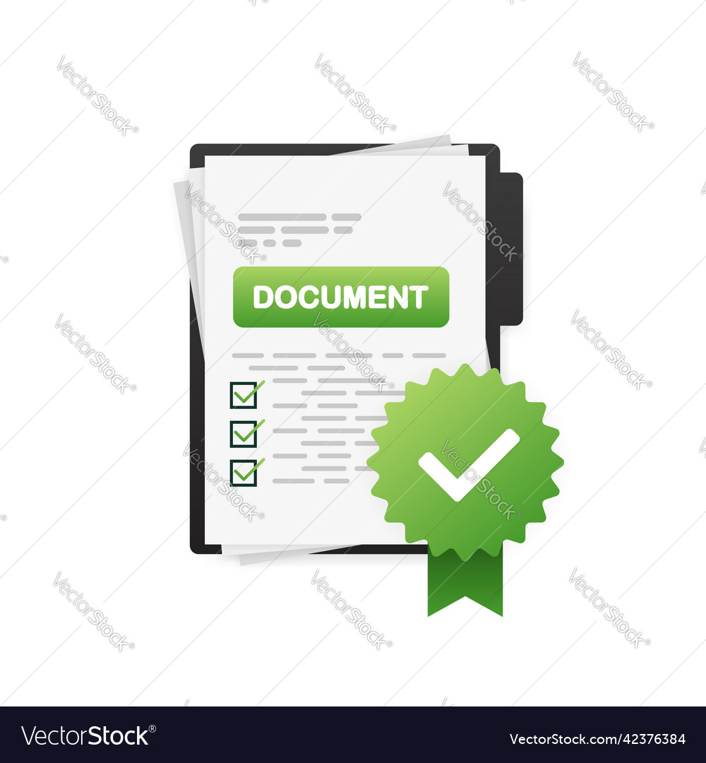 Document signing icon contract simple vector image Document signing icon contract simple