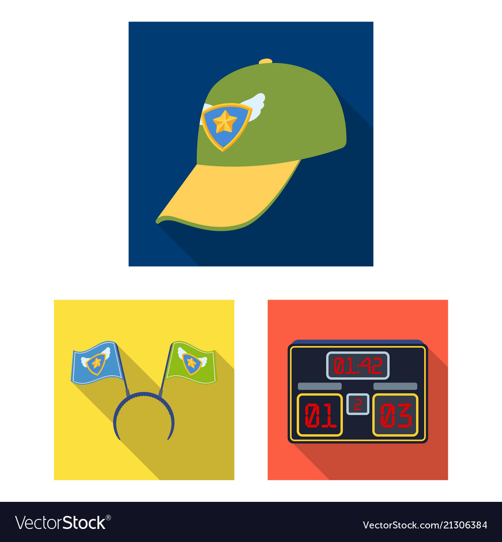 Fan and attributes flat icons in set collection