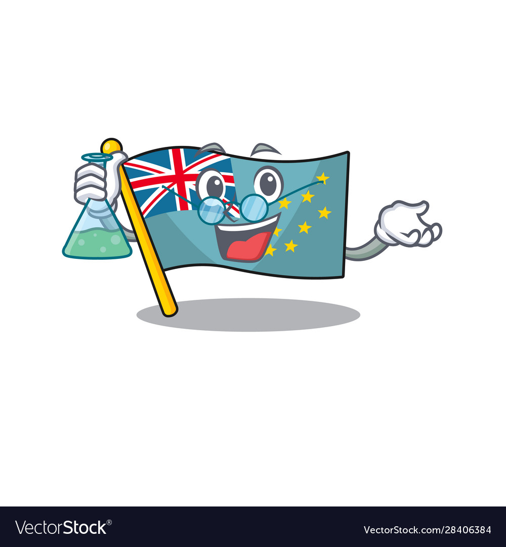 Funny and smart professor flag tuvalu scroll vector image Funny and smart professor flag tuvalu scroll
