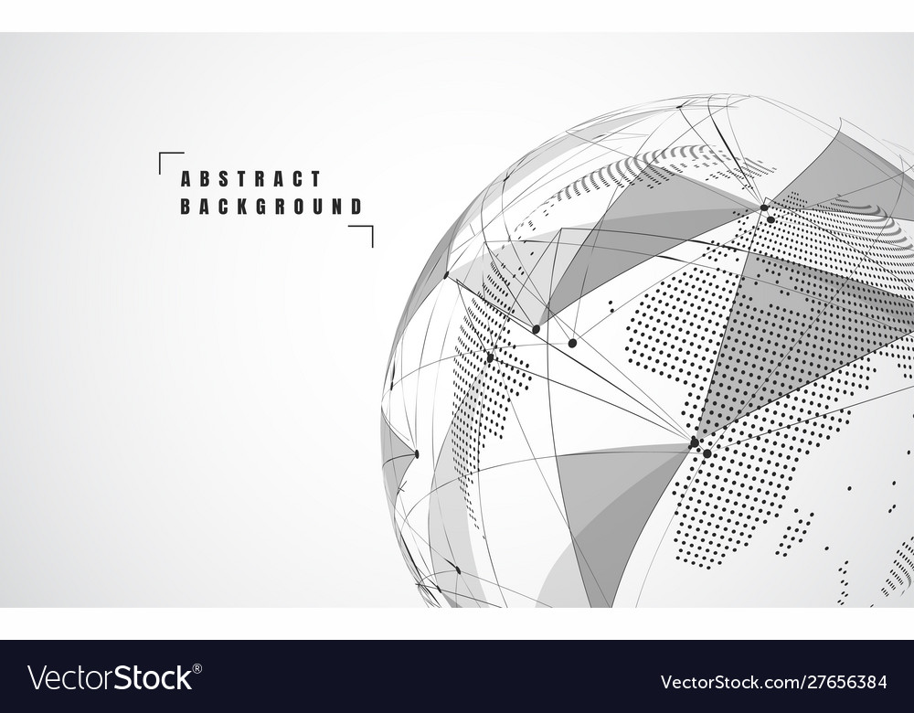 Global network connection world map point vector image Global network connection world map point