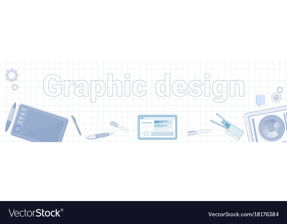 Graphic design idea word on squared background