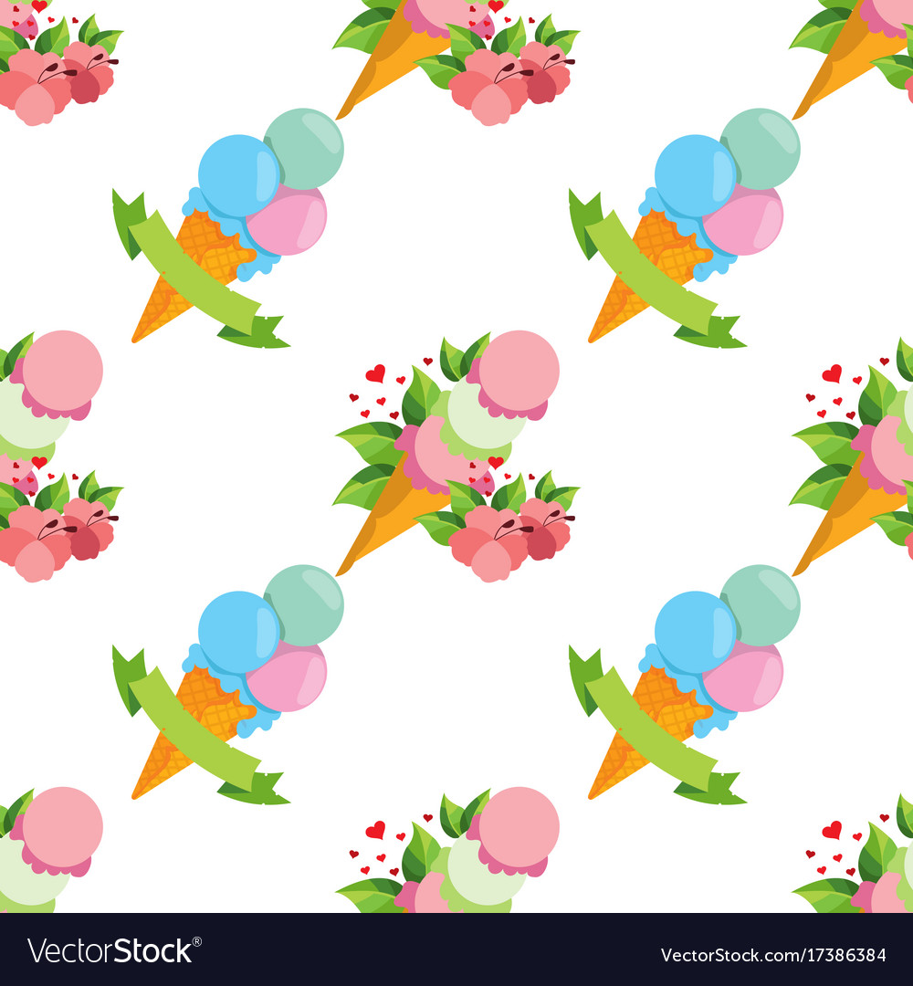 Ice cream cone seamless pattern for design