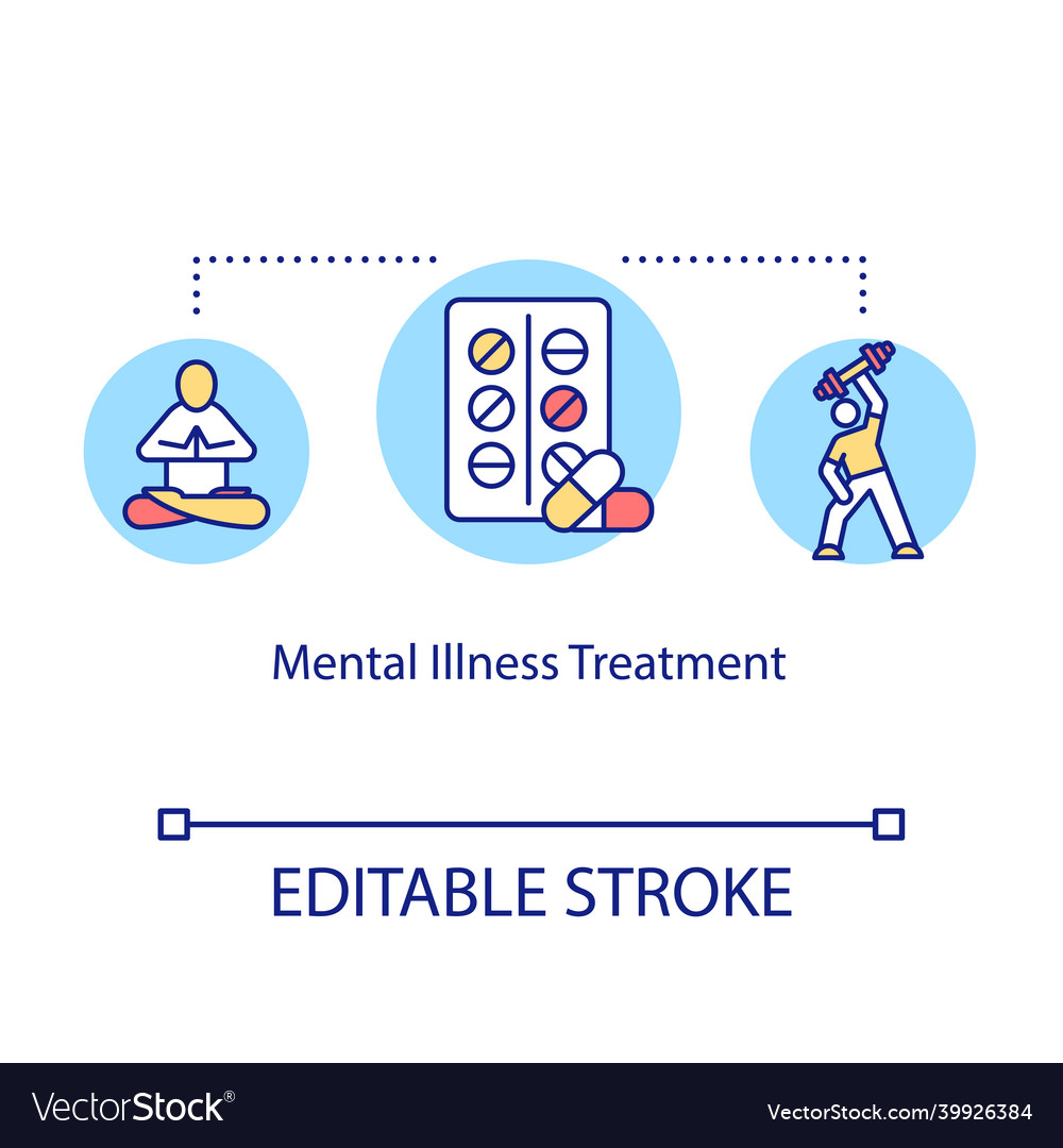 Mental illness treatment concept icon medical Vector Image