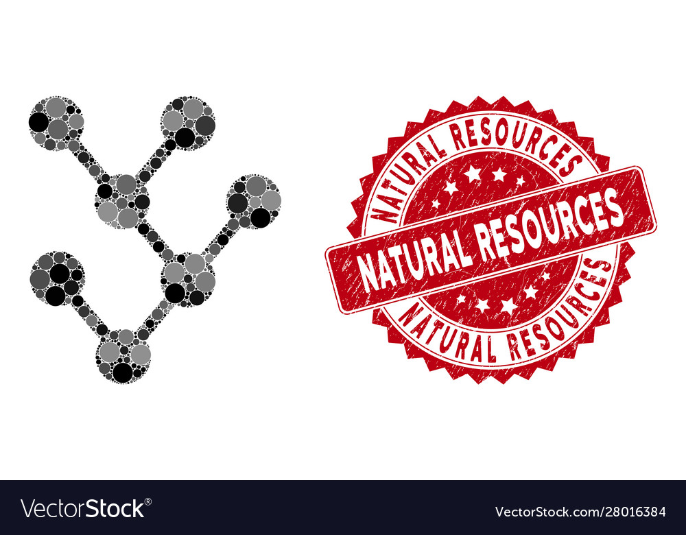 Mosaic binary tree with grunge natural resources vector image Mosaic binary tree with grunge natural resources