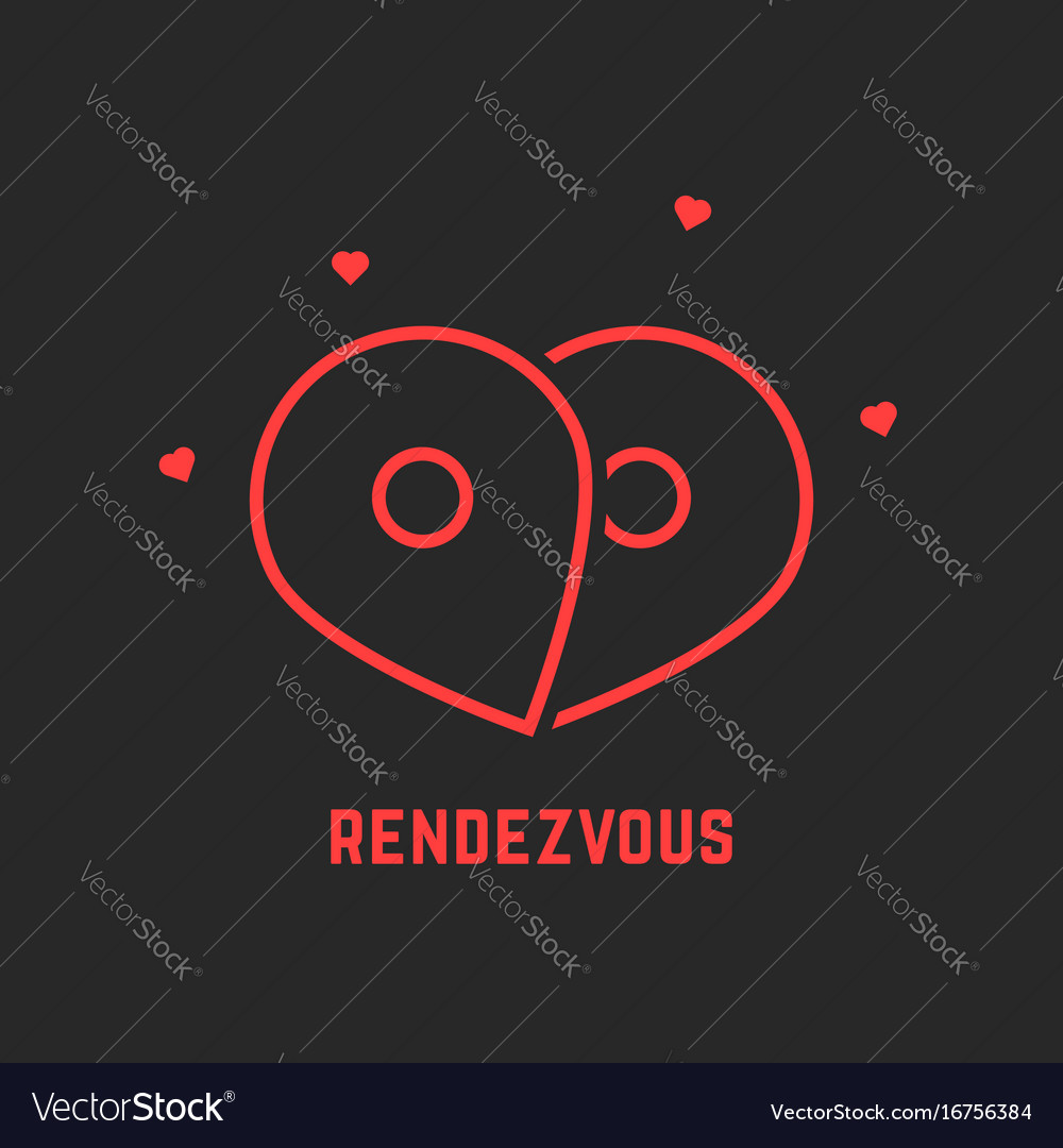 Red rendezvous icon with pin