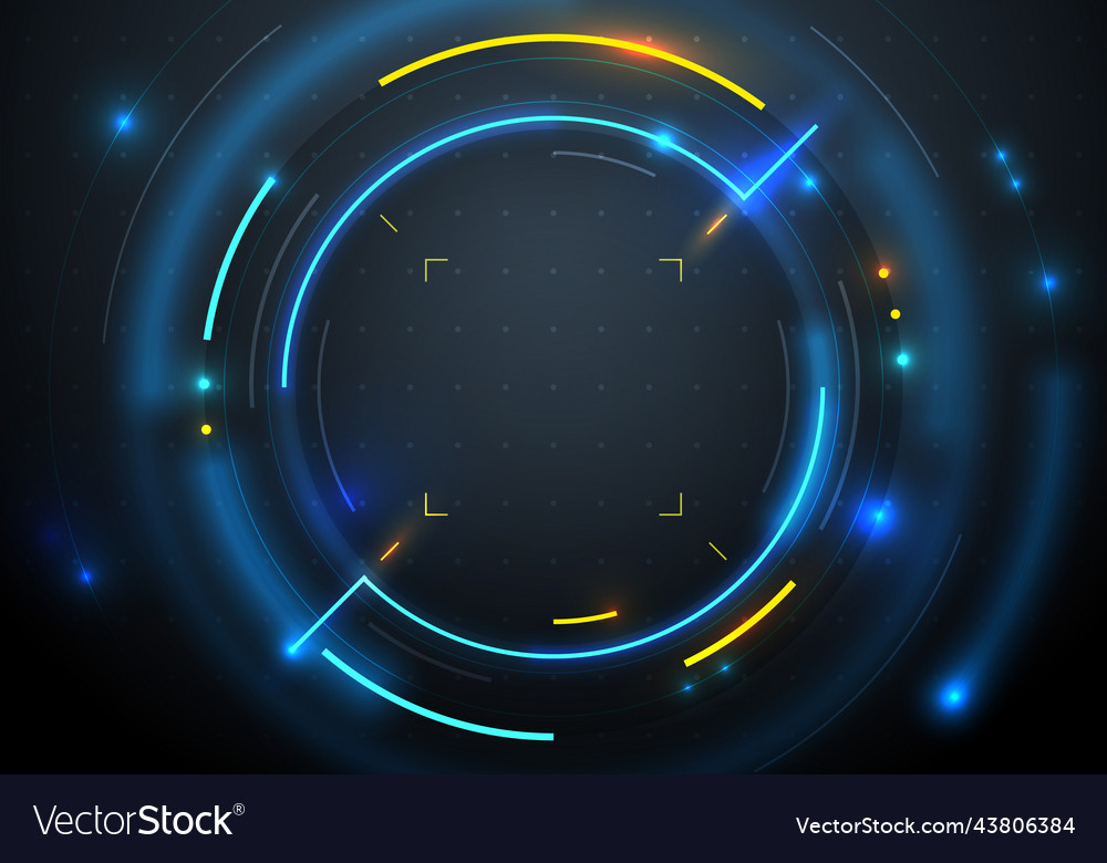 Round sci fi hud design vector image Round sci fi hud design