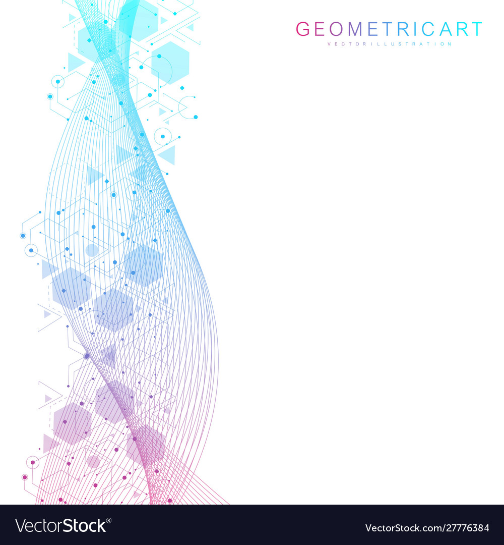 Science network pattern connecting lines and dots