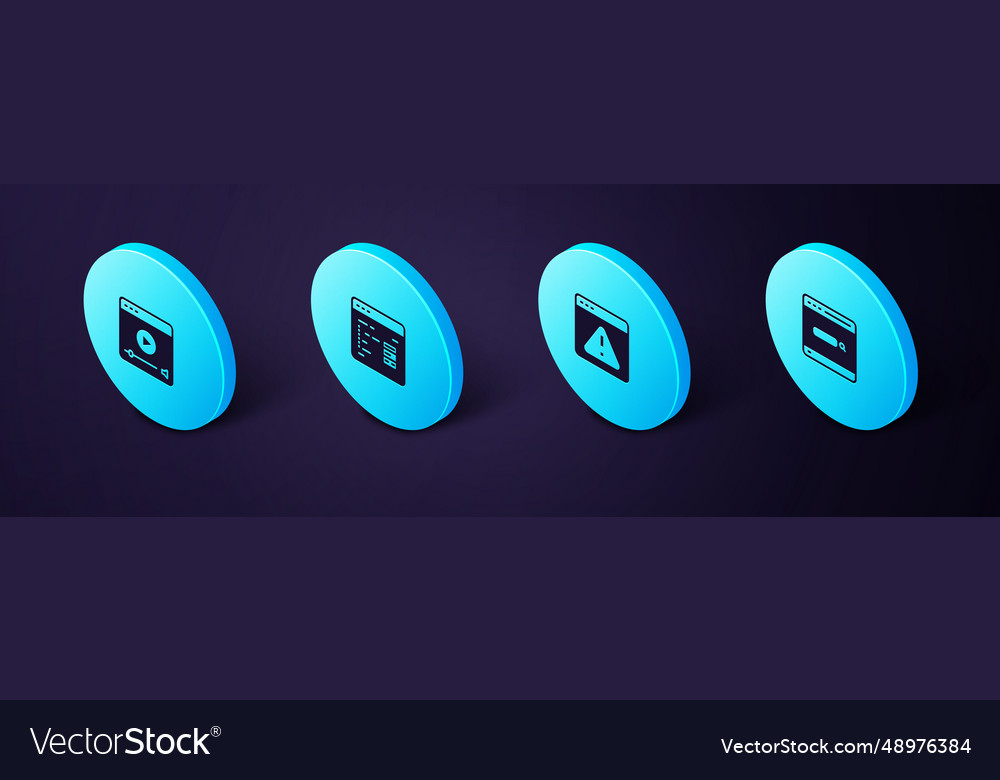 Set isometric search engine browser vector image Set isometric search engine browser