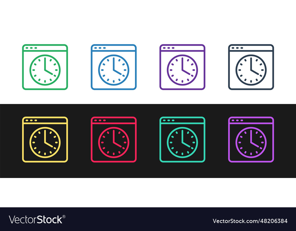 Set line browser window icon isolated on black vector image Set line browser window icon isolated on black